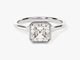 Bezel Asscher Moissanite Engagement Ring (1.50 CT)