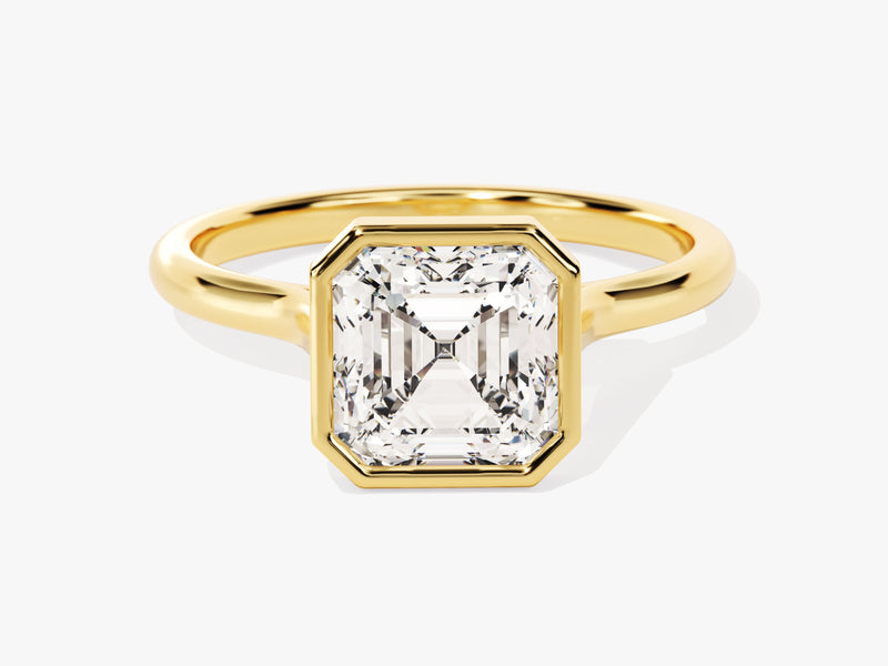 Bezel Asscher Lab Grown Diamond Engagement Ring (2.00 CT)