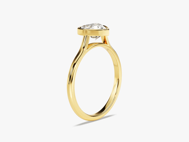 Bezel Heart Lab Grown Diamond Engagement Ring (1.00 CT)