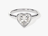 Bezel Heart Moissanite Engagement Ring (1.50 CT)