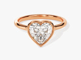 Bezel Heart Moissanite Engagement Ring (2.00 CT)