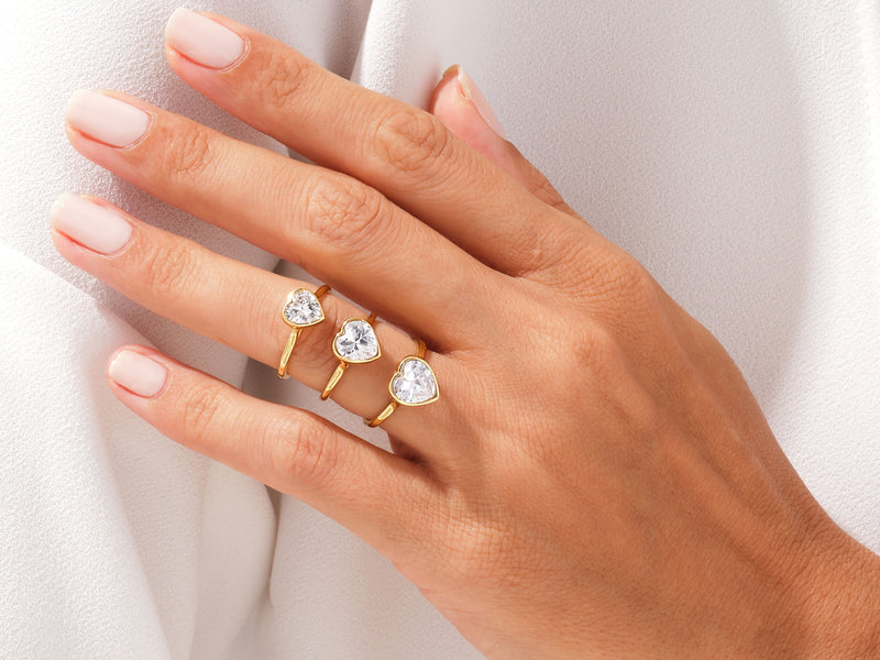 Bezel Heart Lab Grown Diamond Engagement Ring (1.00 CT)