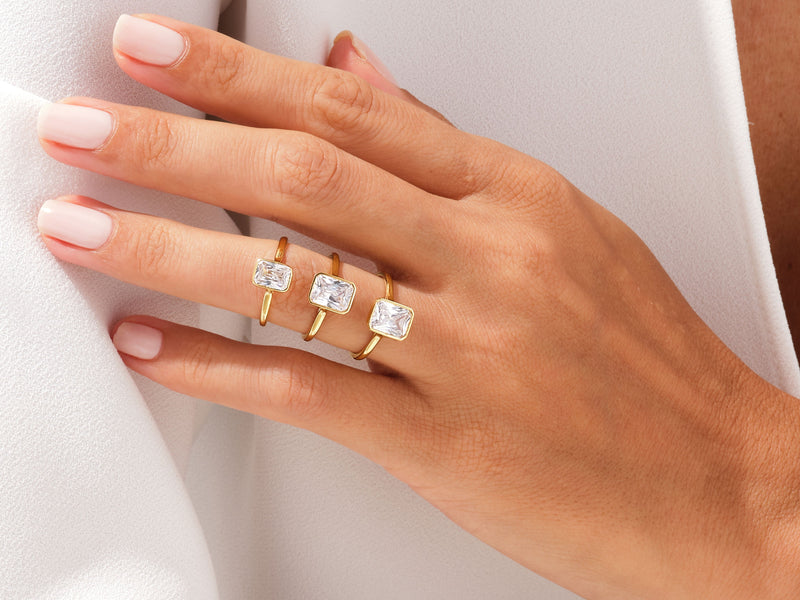 Bezel Radiant Lab Grown Diamond Engagement Ring (1.50 CT)