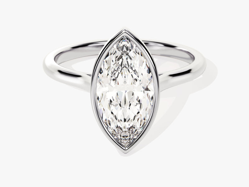 Bezel Marquise Moissanite Engagement Ring (2.00 CT)