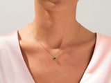 Bezel Set Round Birthstone Solitaire Necklace in 14k Solid Gold