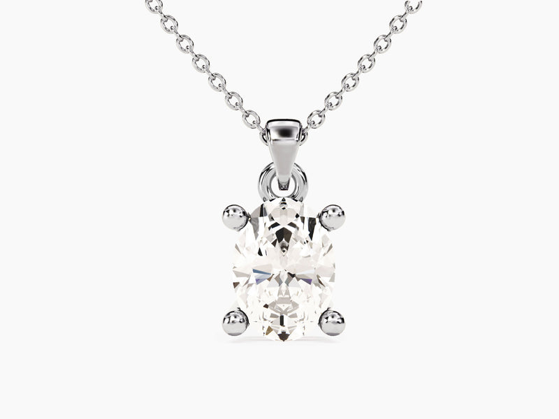 Oval Cut Lab Grown Diamond Solitaire Pendant (1.00 CT)