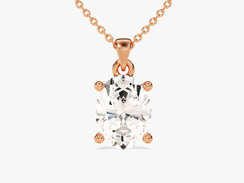 Oval Cut Lab Grown Diamond Solitaire Pendant (1.50 CT)