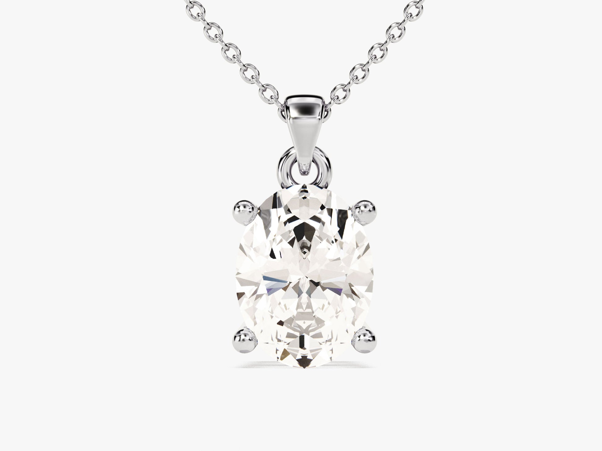 Oval Cut Lab Grown Diamond Solitaire Pendant (1.50 CT)