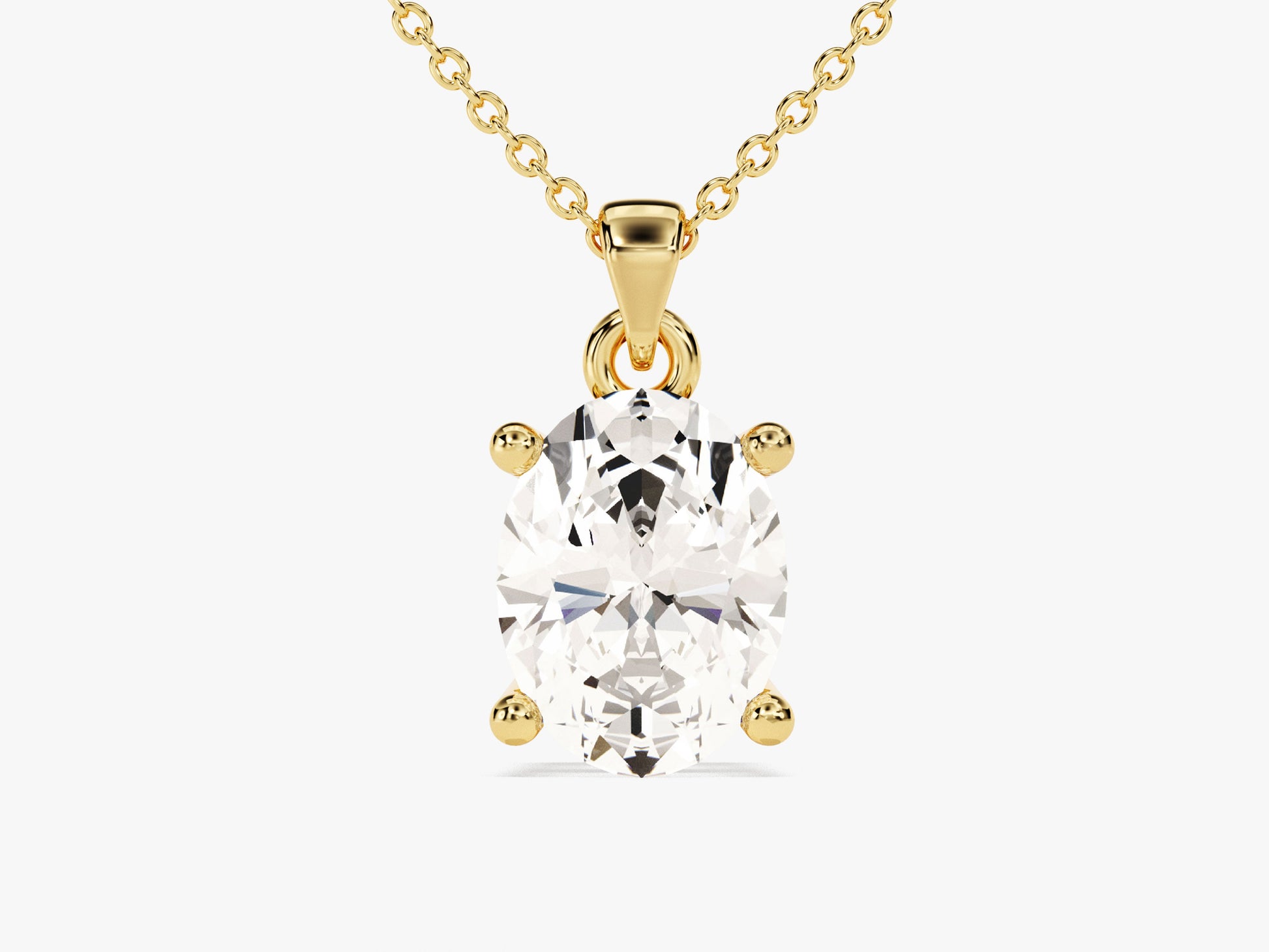 Oval Cut Lab Grown Diamond Solitaire Pendant (1.50 CT)