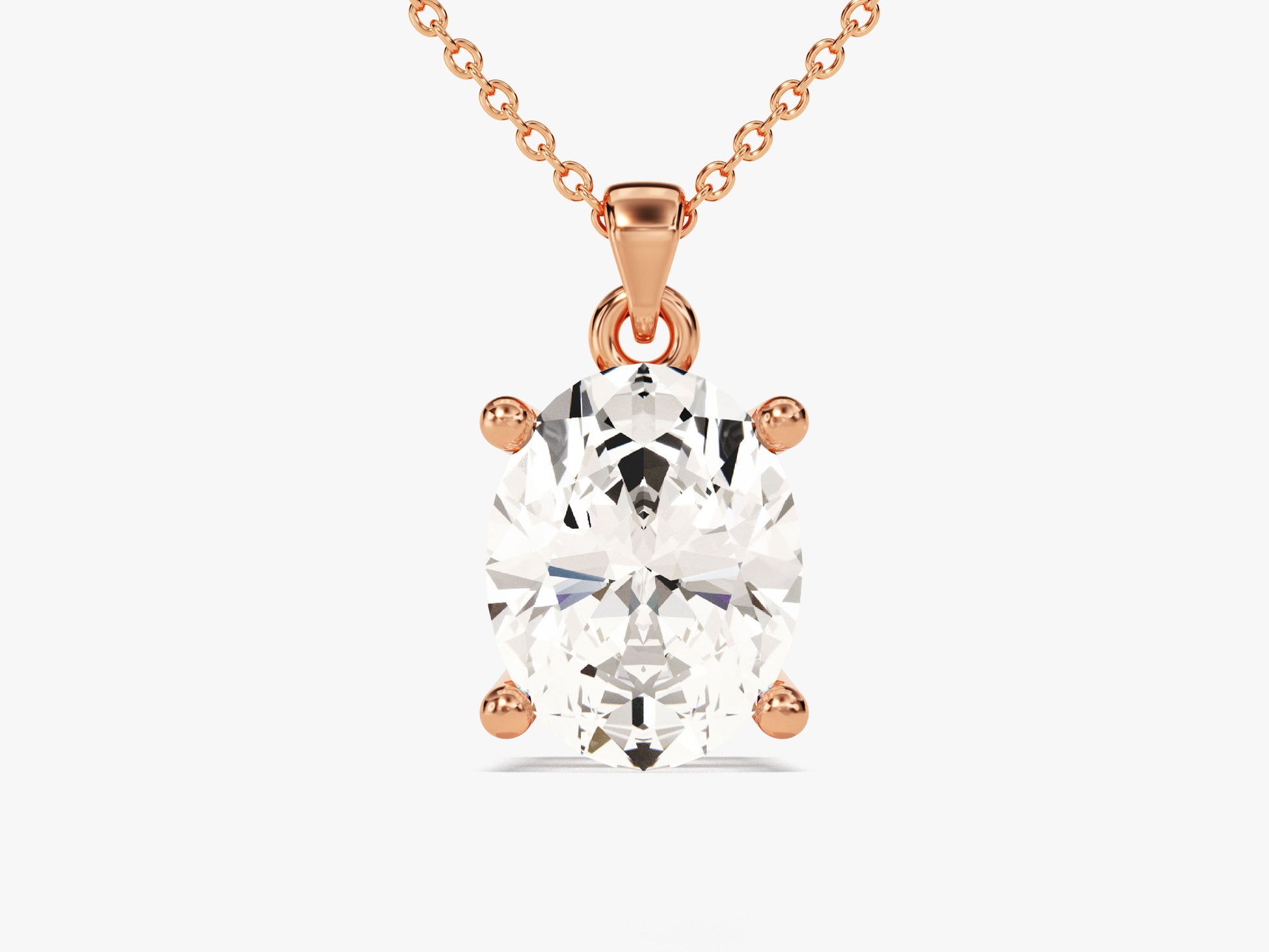 Oval Cut Lab Grown Diamond Solitaire Pendant (2.00 CT)