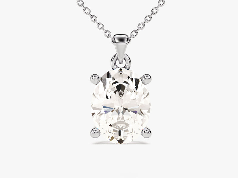 Oval Cut Lab Grown Diamond Solitaire Pendant (2.00 CT)