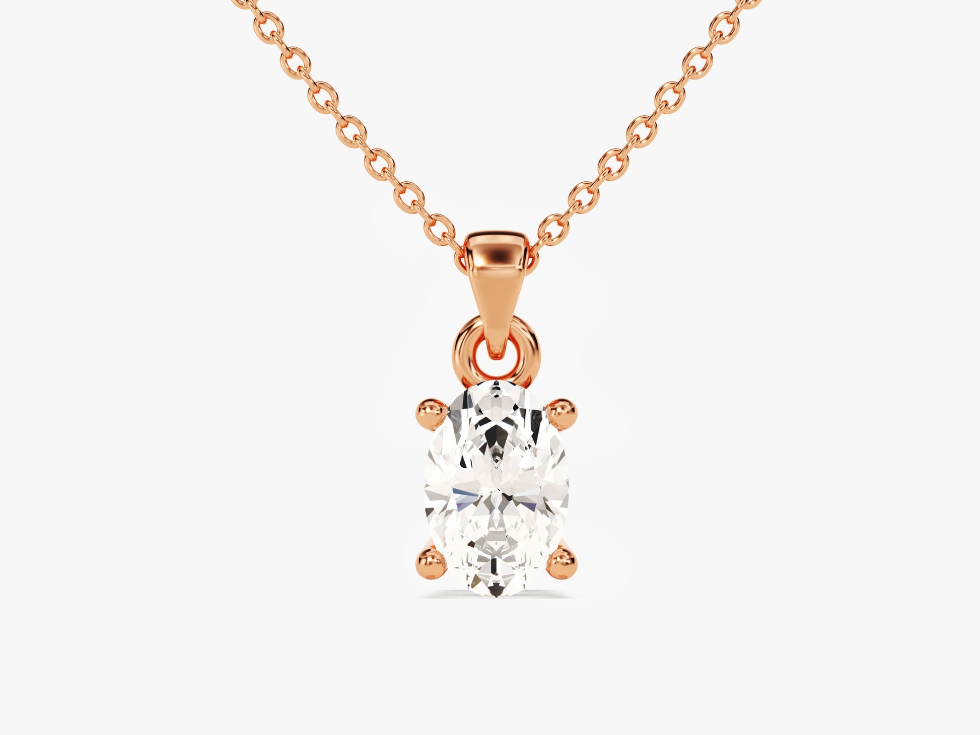 Oval Cut Lab Grown Diamond Solitaire Pendant (0.50 CT)