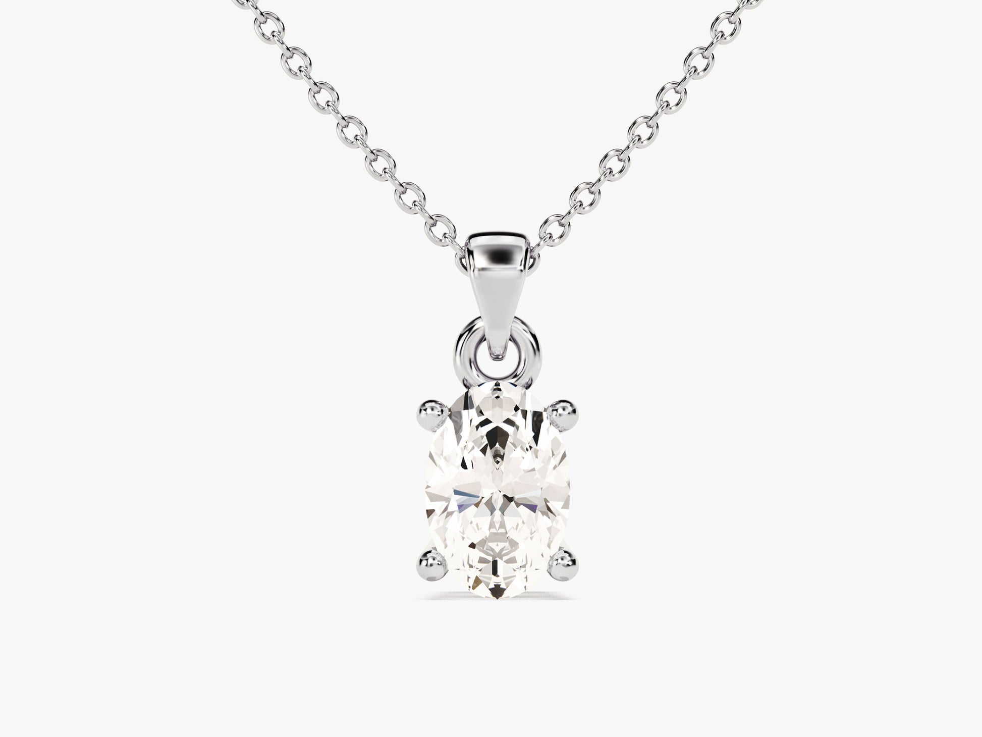 Oval Cut Lab Grown Diamond Solitaire Pendant (0.50 CT)