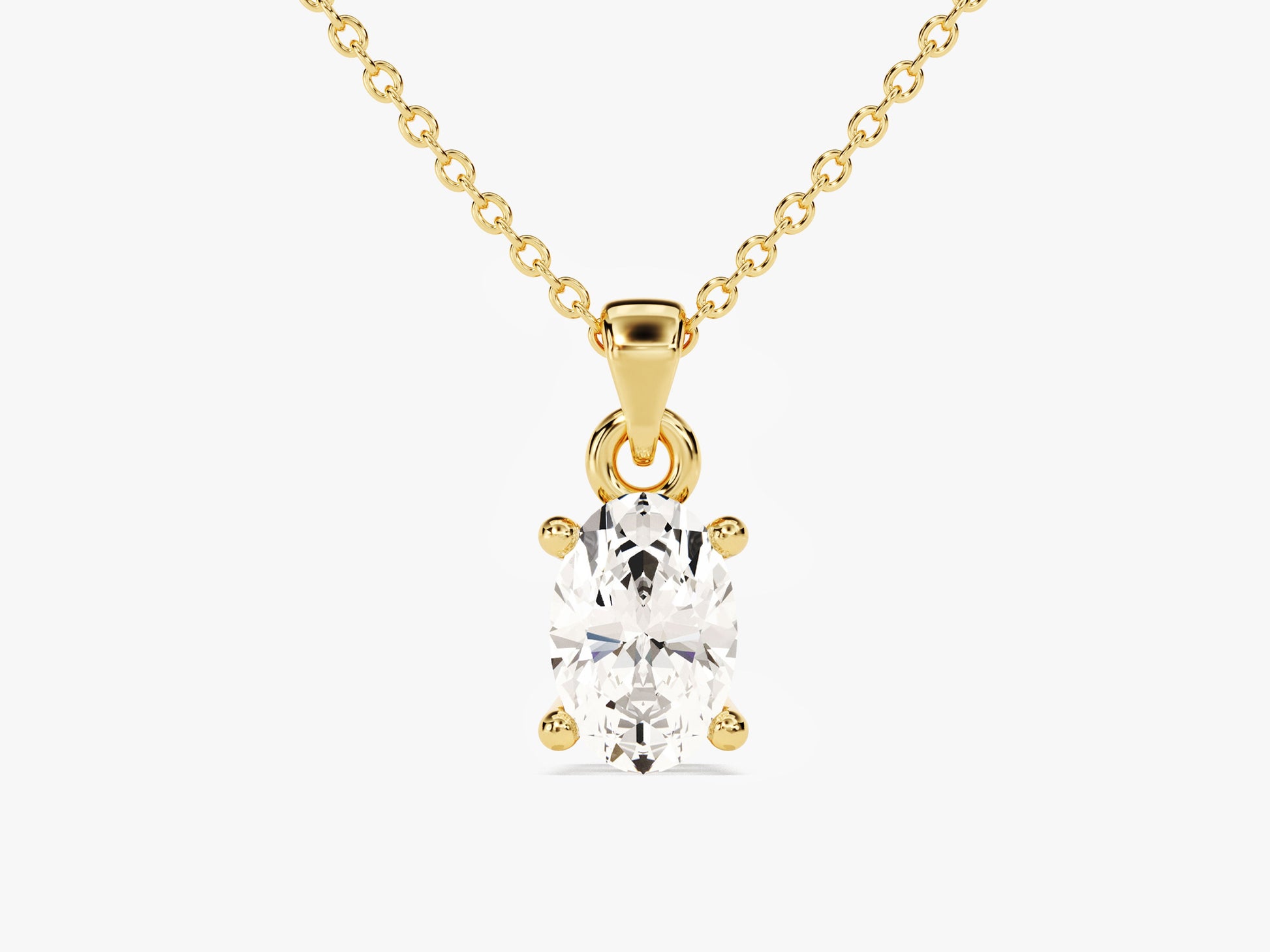 Oval Cut Lab Grown Diamond Solitaire Pendant (0.50 CT)