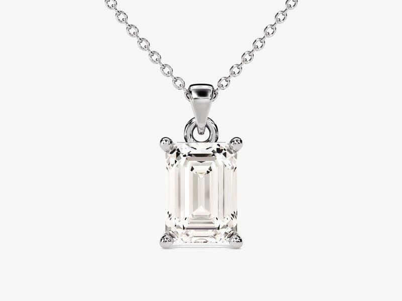 Emerald Cut Lab Grown Diamond Solitaire Pendant (1.00 CT)