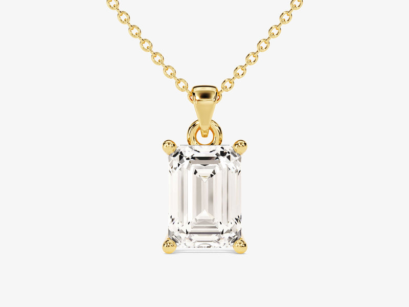 Emerald Cut Lab Grown Diamond Solitaire Pendant (1.00 CT)