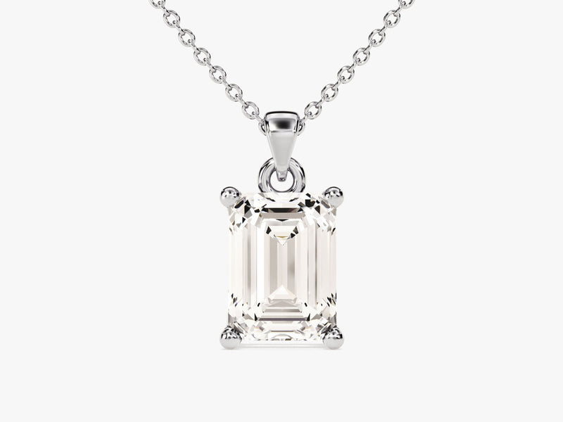 Emerald Cut Lab Grown Diamond Solitaire Pendant (1.50 CT)