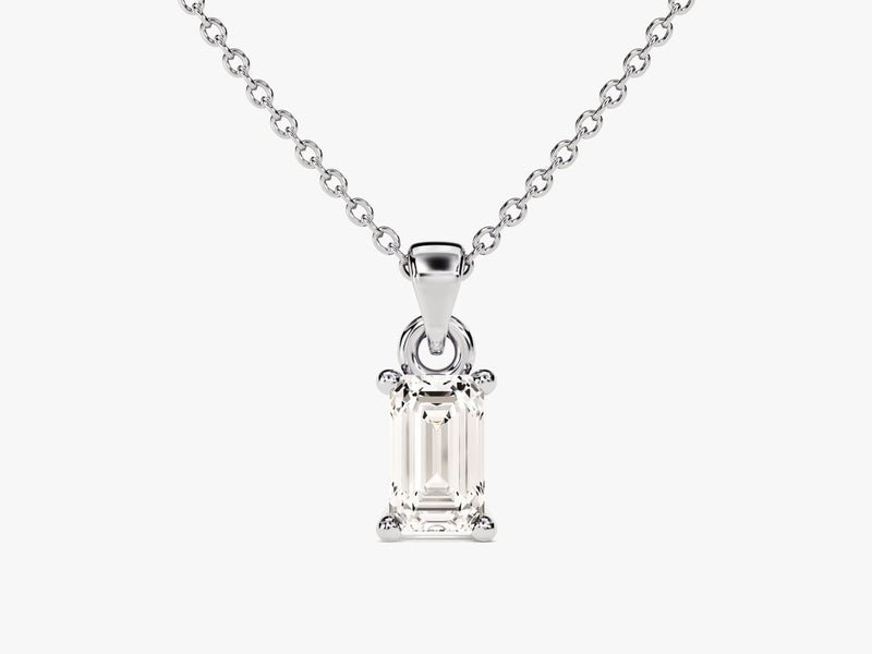 Emerald Cut Lab Grown Diamond Solitaire Pendant (0.50 CT)