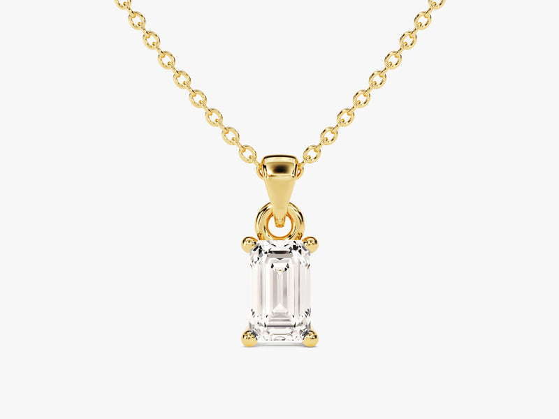 Emerald Cut Lab Grown Diamond Solitaire Pendant (0.50 CT)