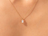 Emerald Cut Lab Grown Diamond Solitaire Pendant (1.00 CT)