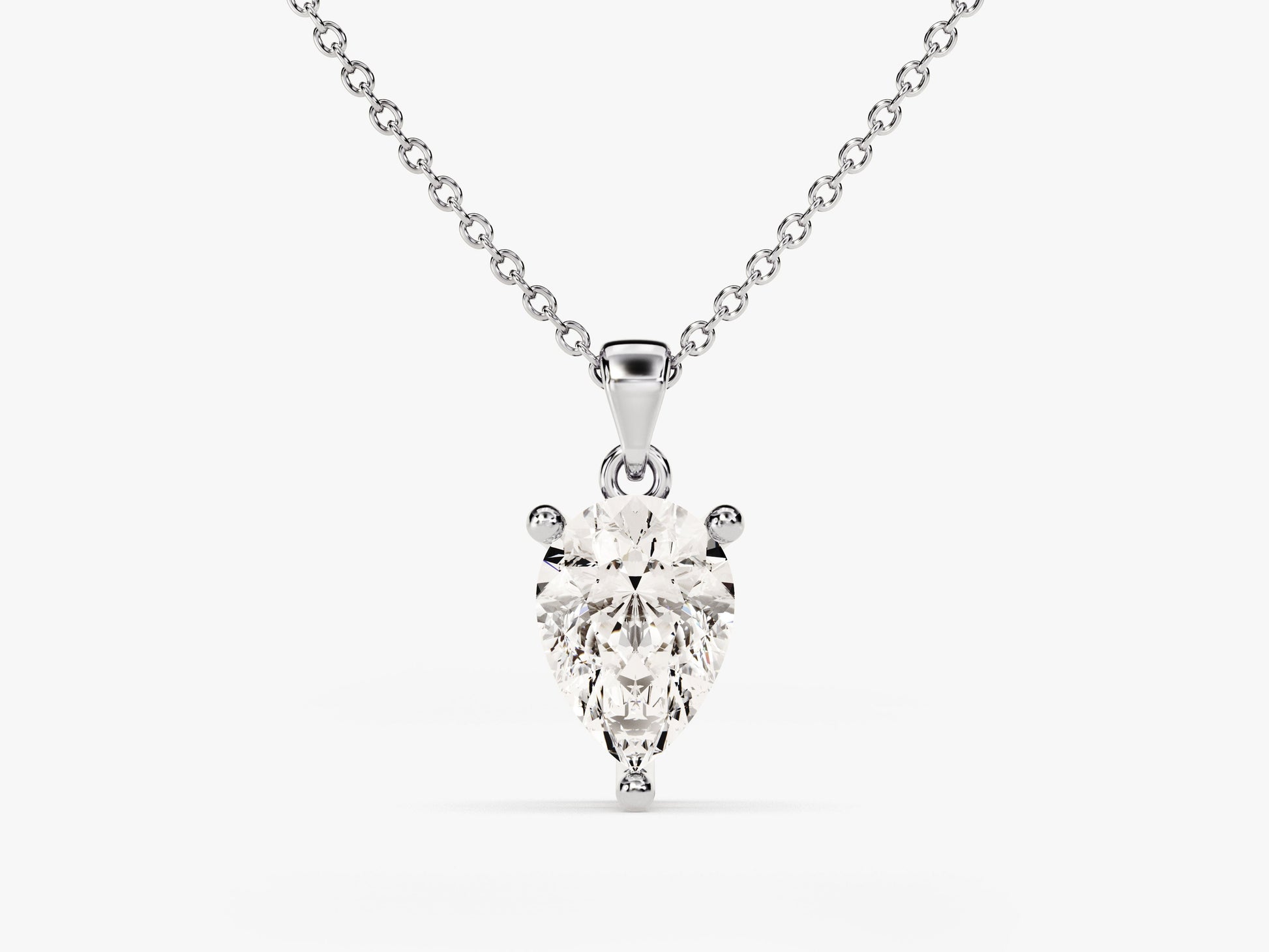 Pear Cut Lab Grown Diamond Solitaire Pendant (1.00 CT)