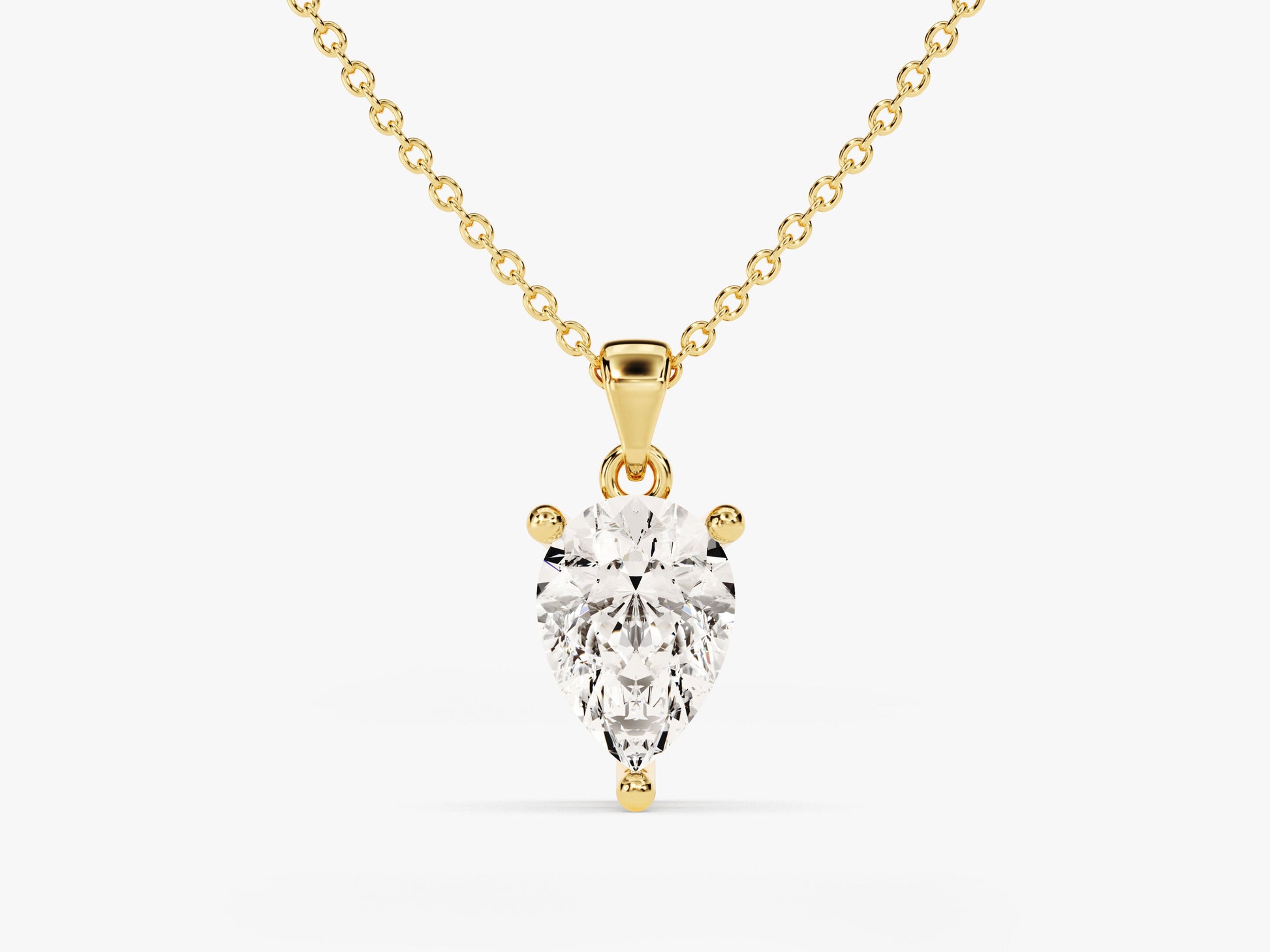 Pear Cut Lab Grown Diamond Solitaire Pendant (1.00 CT)