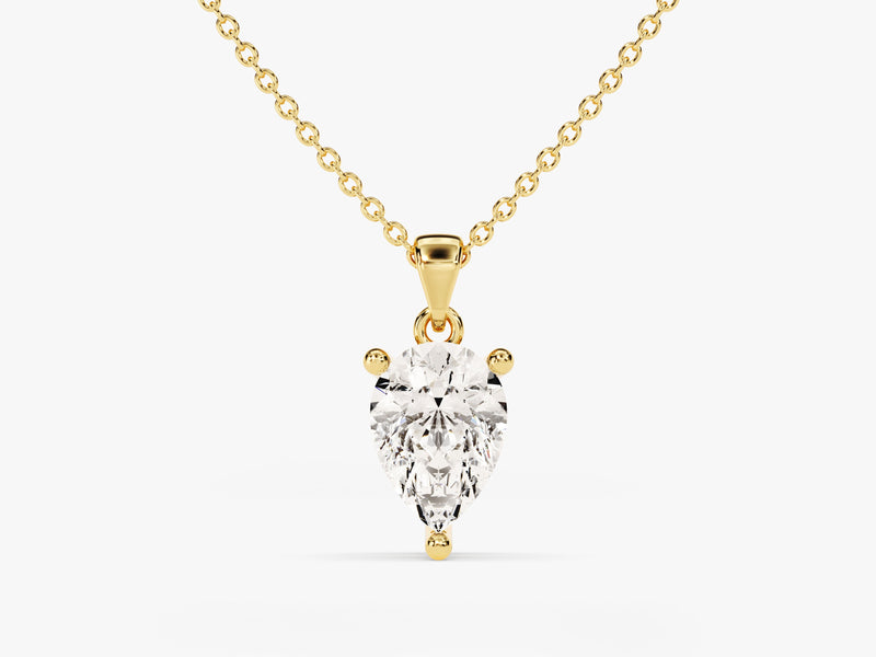 Pear Cut Lab Grown Diamond Solitaire Pendant (1.00 CT)