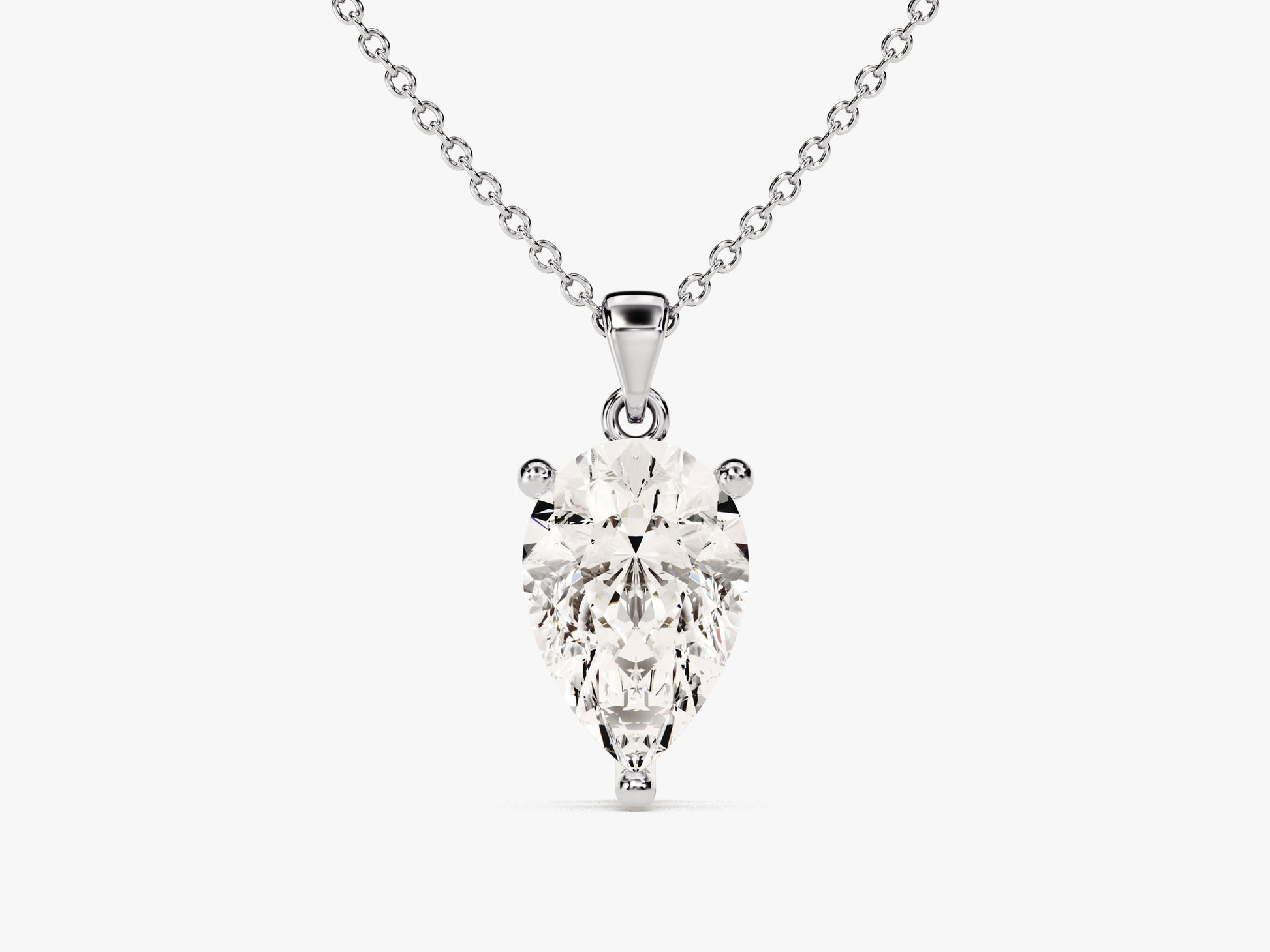 Pear Cut Lab Grown Diamond Solitaire Pendant (1.50 CT)