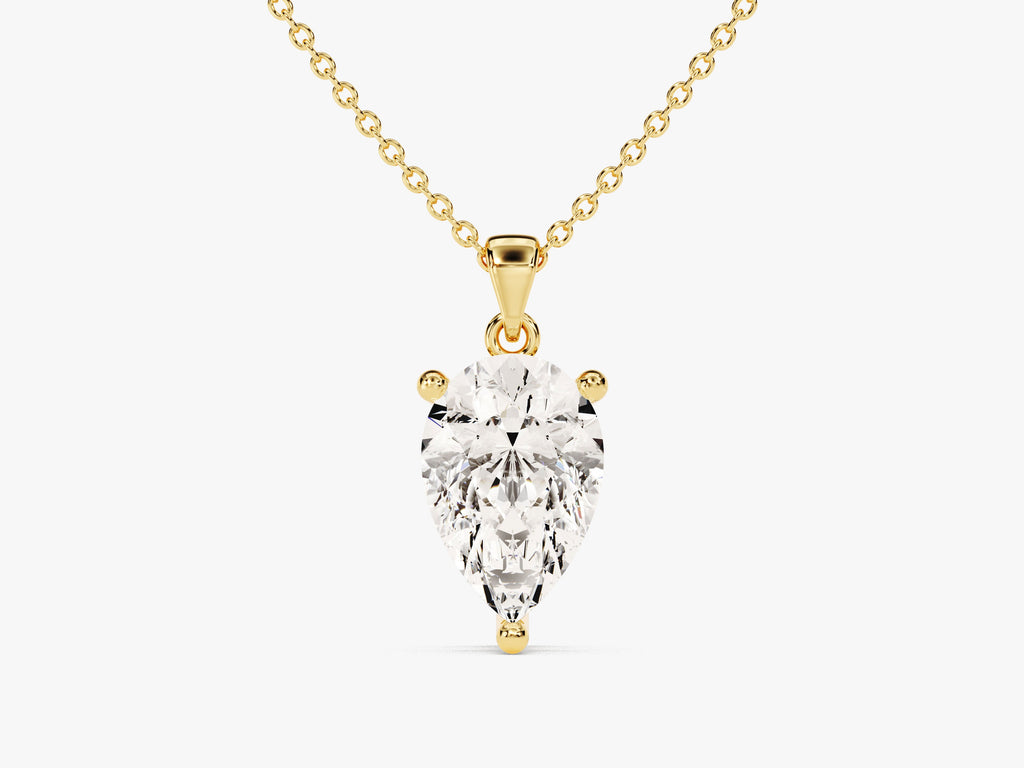 Pear Cut Lab Grown Diamond Solitaire Pendant (1.50 CT)