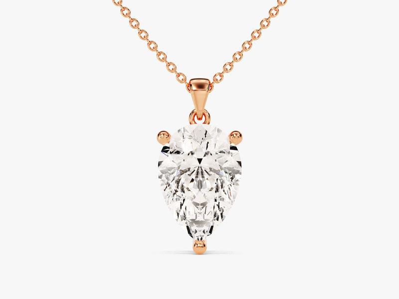 Pear Cut Lab Grown Diamond Solitaire Pendant (2.00 CT)