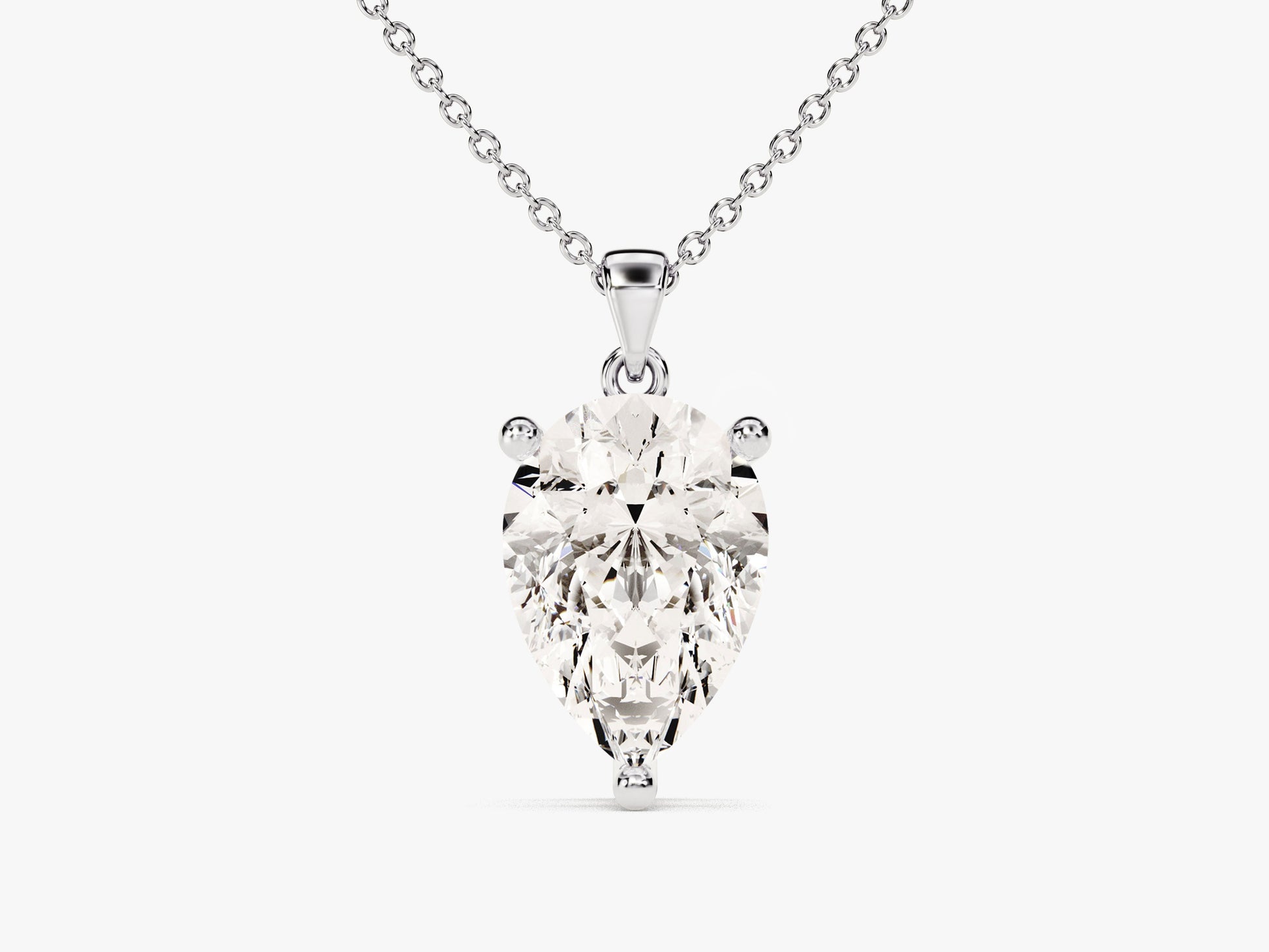 Pear Cut Lab Grown Diamond Solitaire Pendant (2.00 CT)