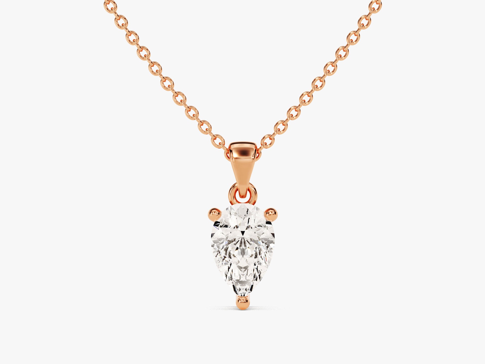 Pear Cut Lab Grown Diamond Solitaire Pendant (0.50 CT)