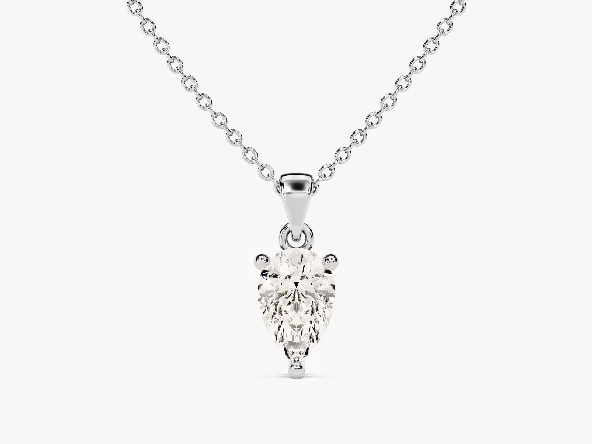 Pear Cut Lab Grown Diamond Solitaire Pendant (0.50 CT)