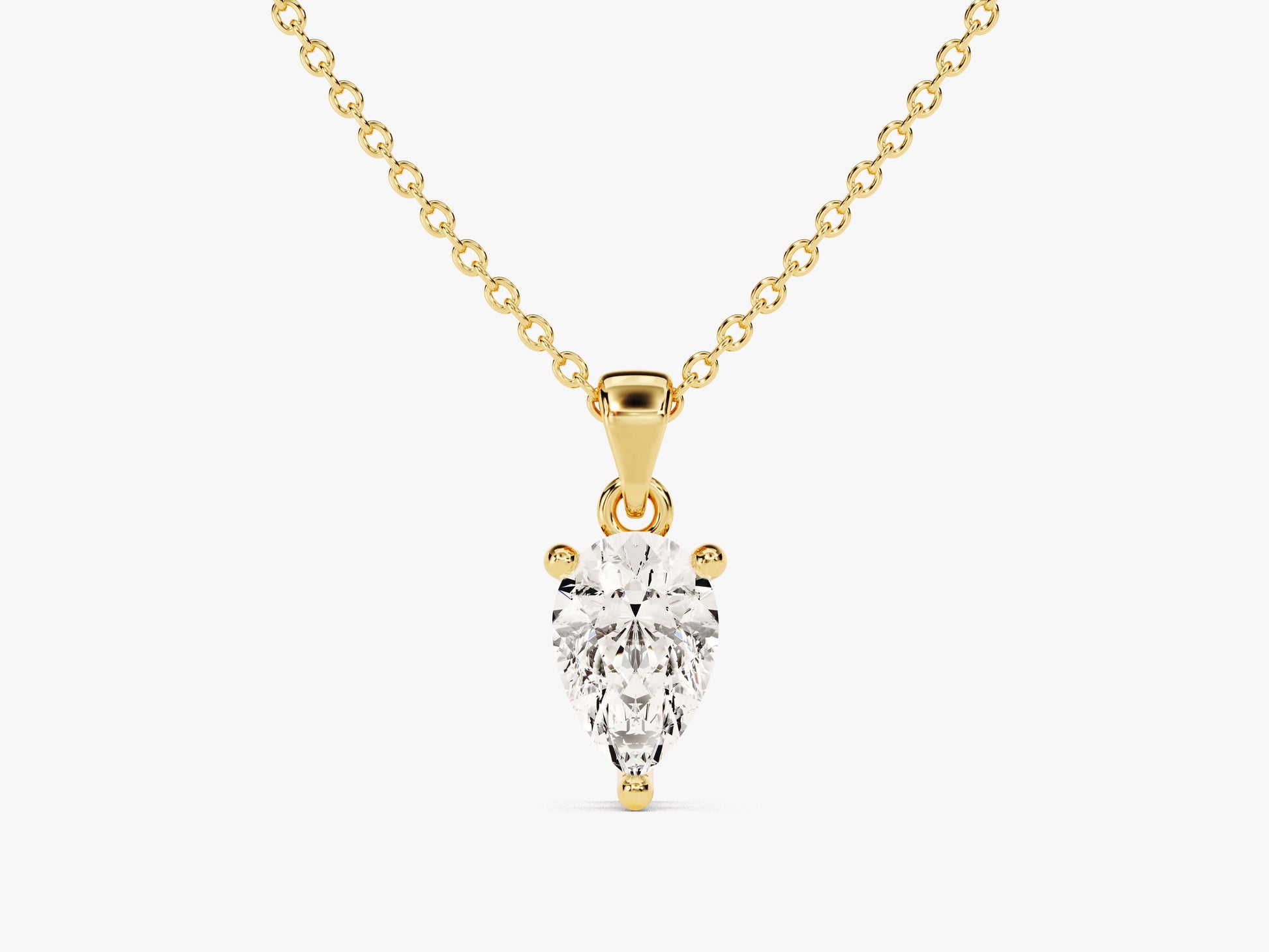 Pear Cut Lab Grown Diamond Solitaire Pendant (0.50 CT)