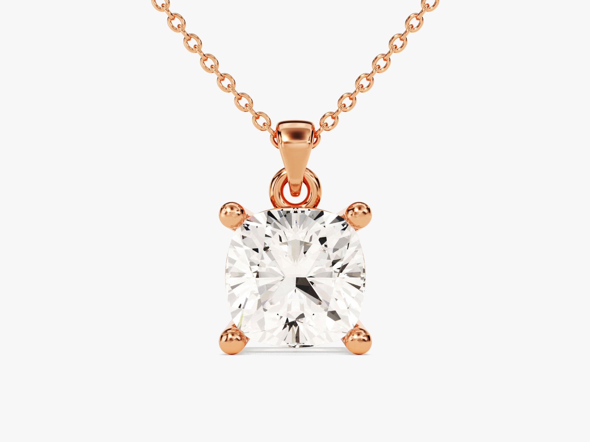 Cushion Cut Lab Grown Diamond Solitaire Pendant (1.50 CT)