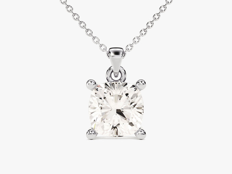 Cushion Cut Moissanite Solitaire Pendant (1.50 CT)