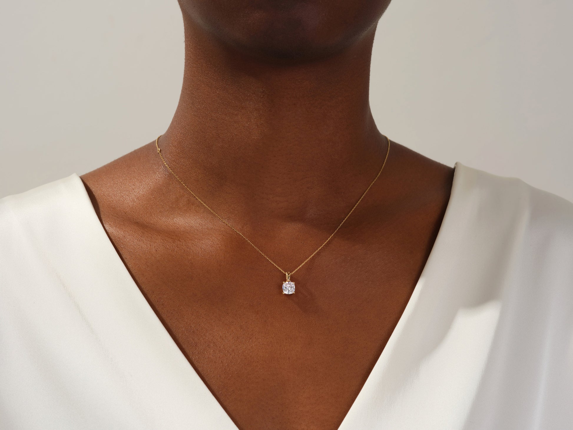 Cushion Cut Lab Grown Diamond Solitaire Pendant (1.50 CT)