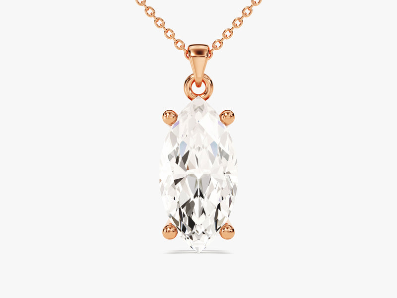 Marquise Cut Moissanite Solitaire Pendant (2.00 CT)