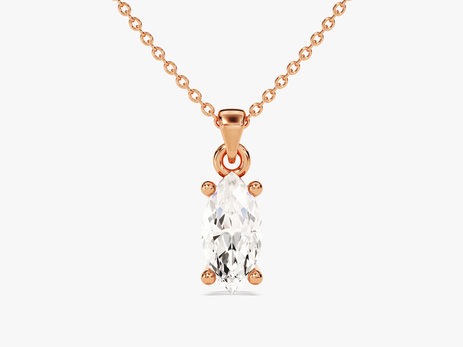 Marquise Cut Lab Grown Diamond Solitaire Pendant (0.50 CT)