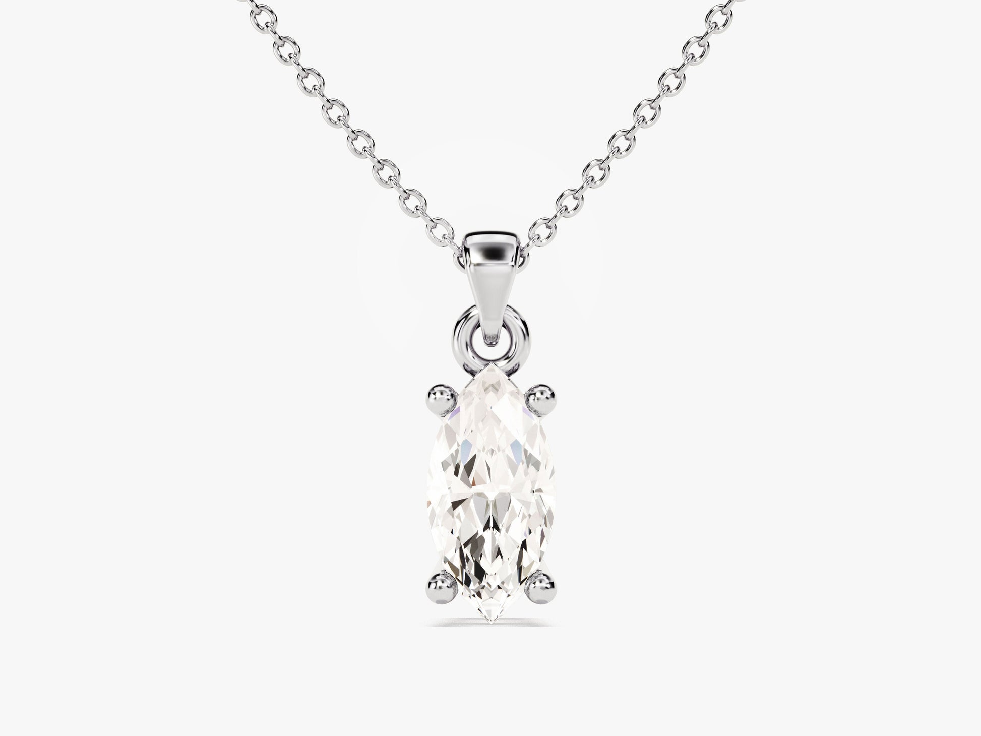 Marquise Cut Lab Grown Diamond Solitaire Pendant (0.50 CT)