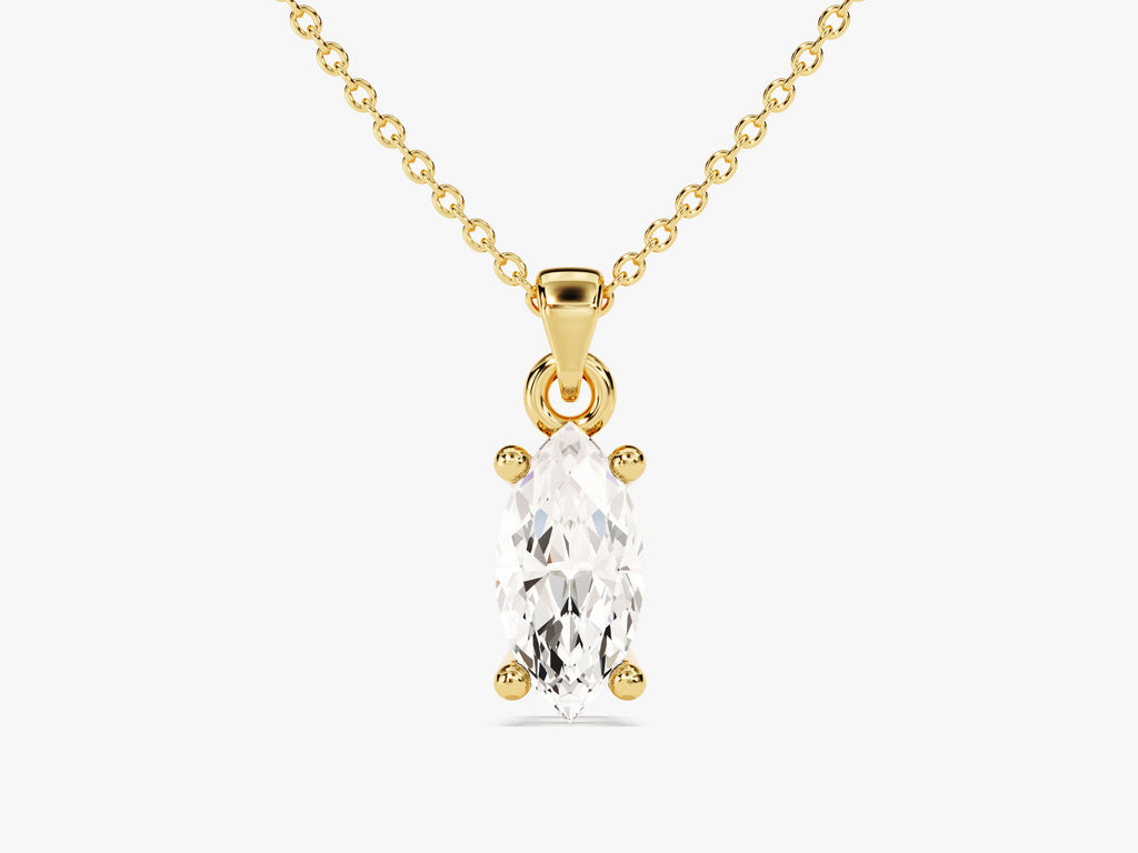 Marquise Cut Lab Grown Diamond Solitaire Pendant (0.50 CT)