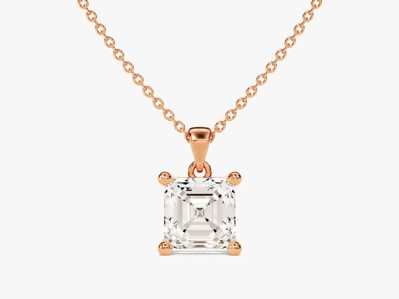 Asscher Cut Moissanite Solitaire Pendant (1.00 CT)