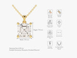 Asscher Cut Lab Grown Diamond Solitaire Pendant (1.50 CT)