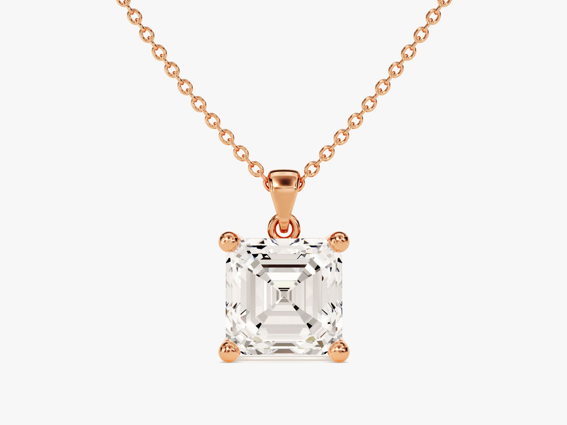 Asscher Cut Lab Grown Diamond Solitaire Pendant (1.50 CT)