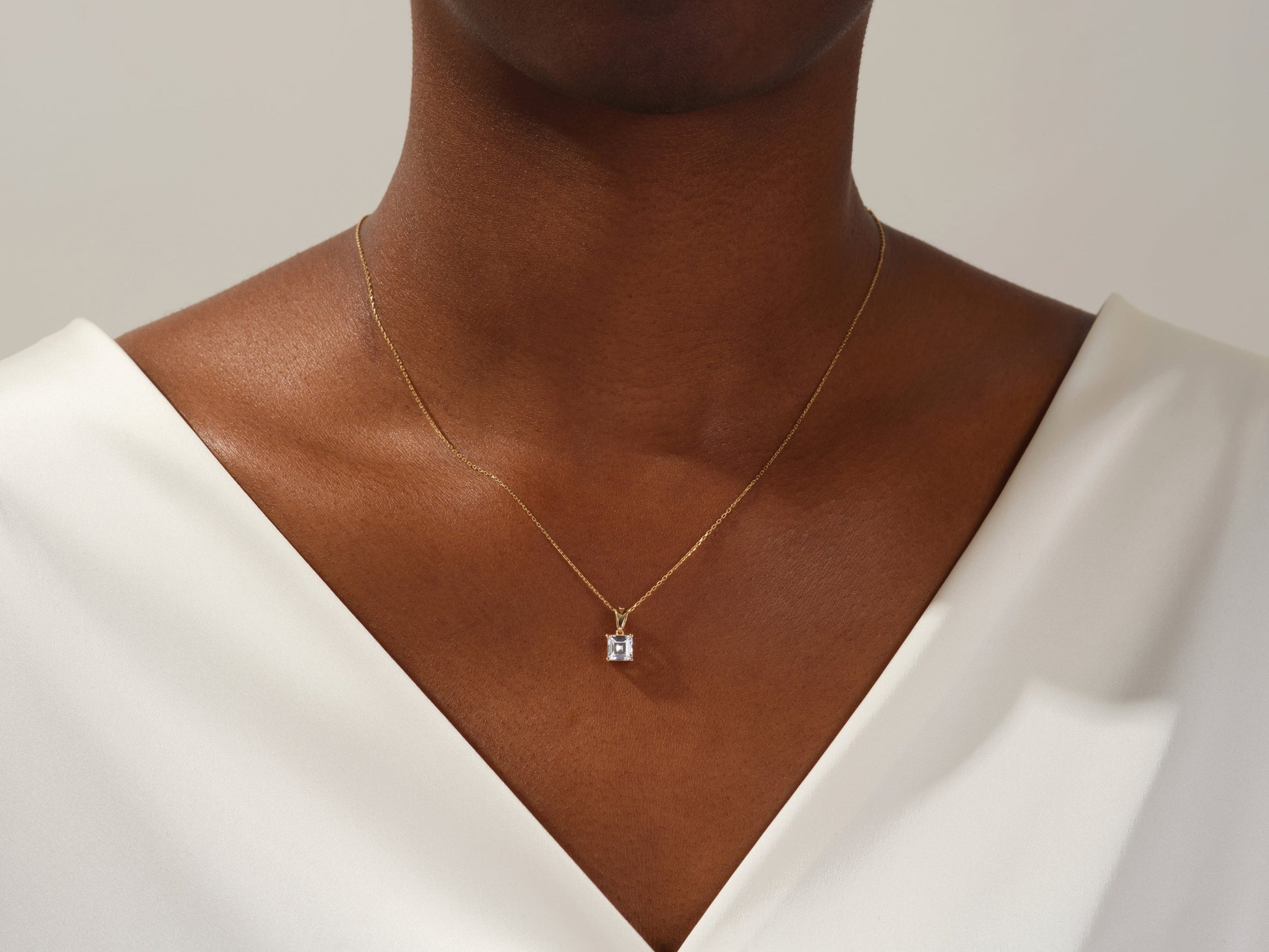Asscher Cut Lab Grown Diamond Solitaire Pendant (1.50 CT)
