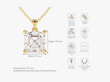 Asscher Cut Moissanite Solitaire Pendant (2.00 CT)