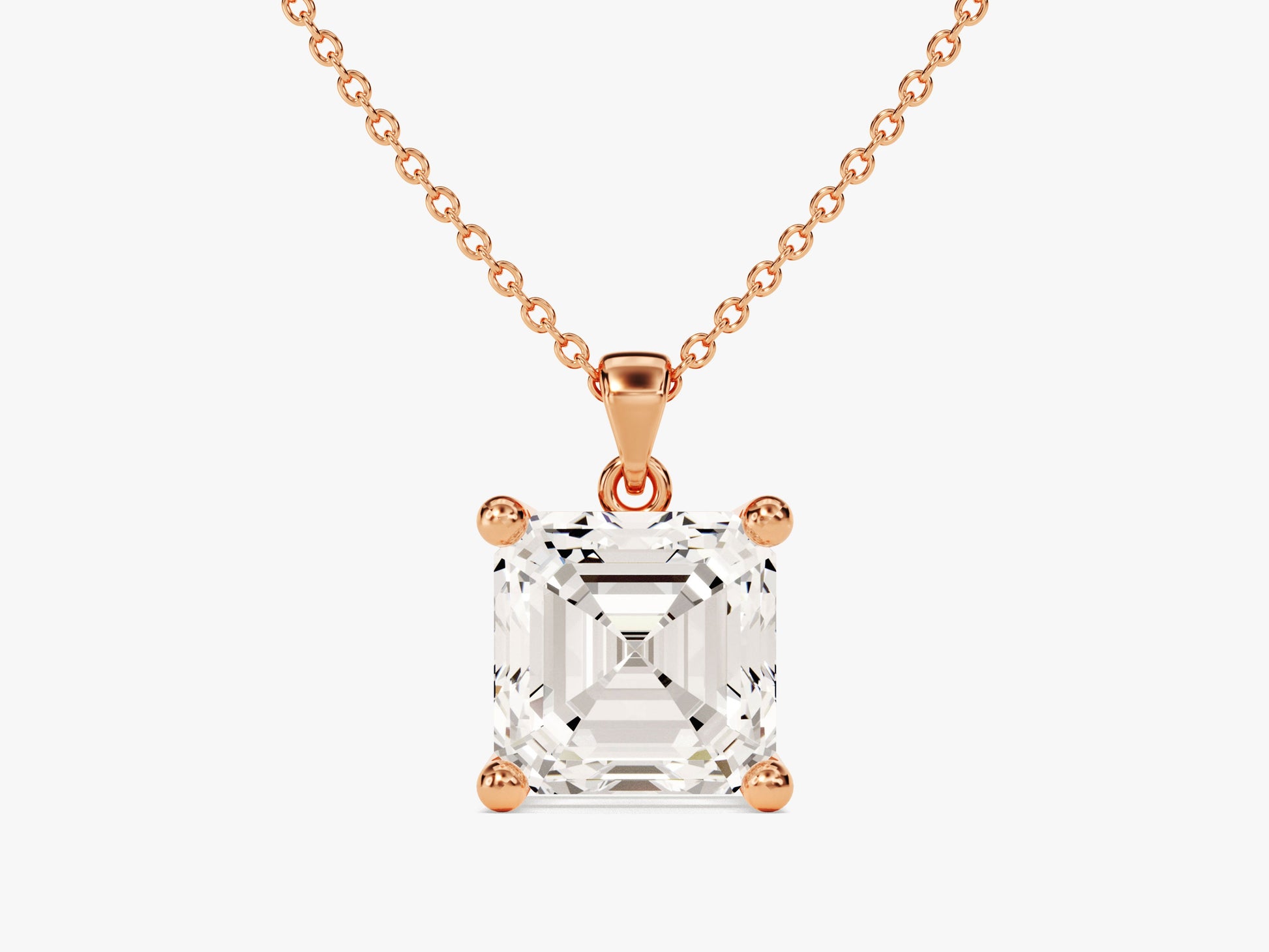 Asscher Cut Lab Grown Diamond Solitaire Pendant (2.00 CT)