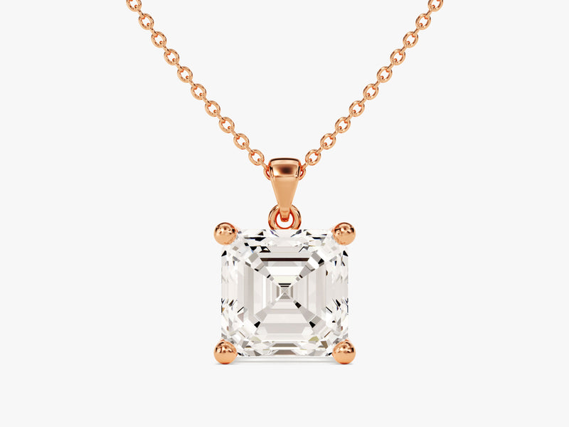 Asscher Cut Lab Grown Diamond Solitaire Pendant (2.00 CT)