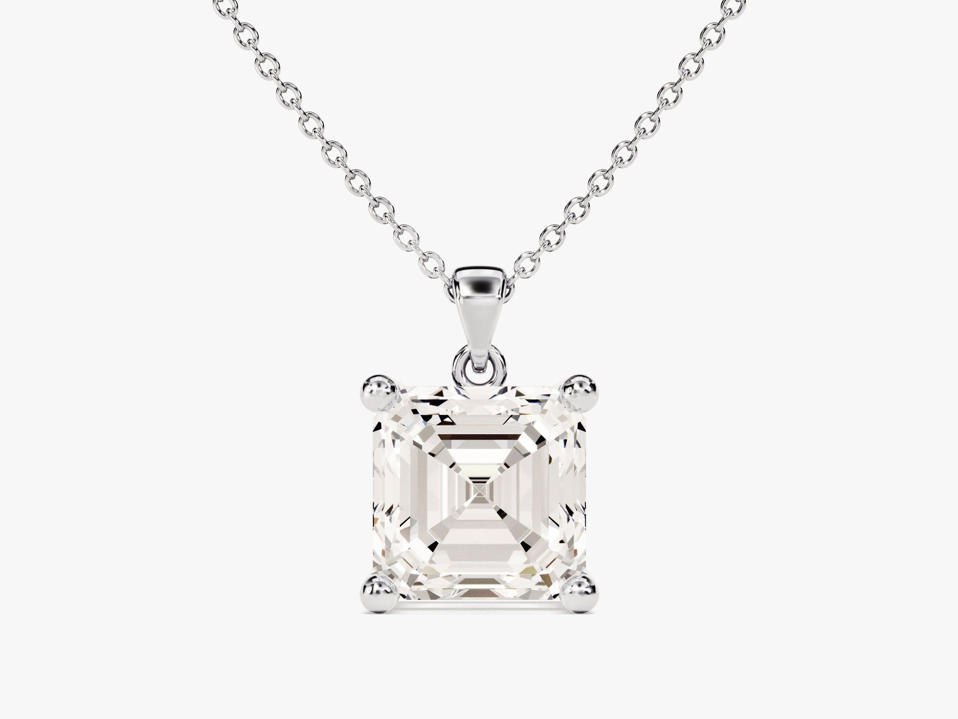 Asscher Cut Lab Grown Diamond Solitaire Pendant (2.00 CT)