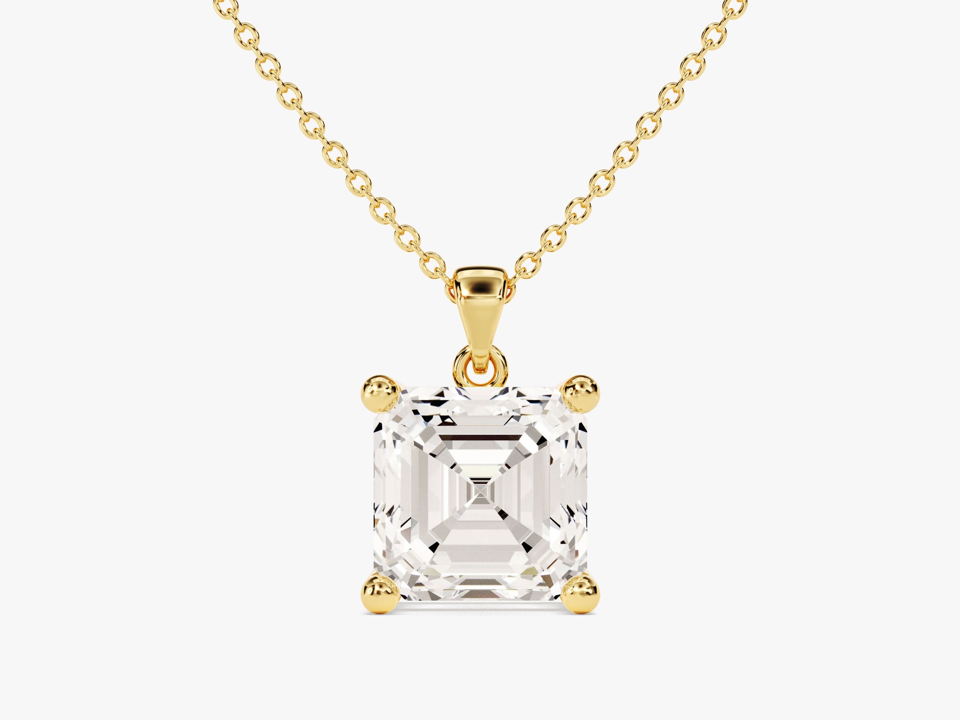 Asscher Cut Lab Grown Diamond Solitaire Pendant (2.00 CT)